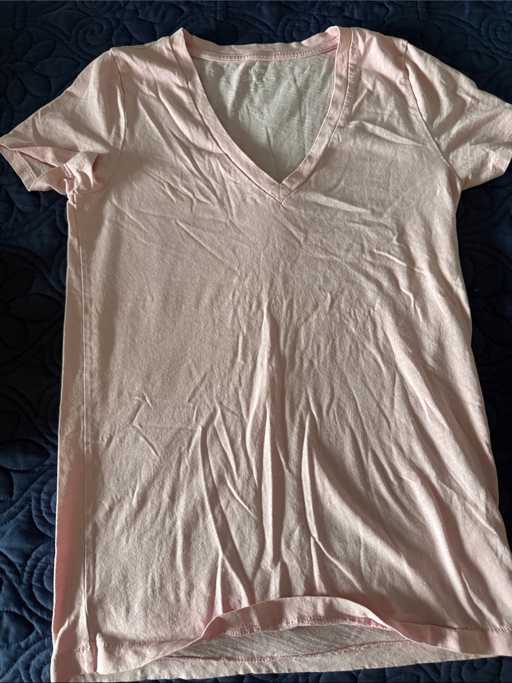 J. Crew Light Pink V-Neck Short Sleeve Tee